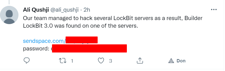 Après #conti, les serveurs de #lockbit piratés... ?
C'est ce qu'un compte vient de diffuser sur twitter avec un lien vers un github et une url + mdp.
à vérifier dans les h à venir. Si c'est le cas, +sieurs victimes pourraient remettre la main sur leurs données ! #ransomware