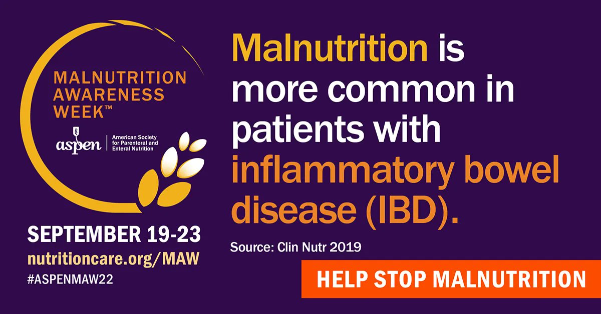 JunkFoodNutr's tweet photo. People with Inflammatory Bowel Disease, which includes Ulcerative Colitis &amp; Crohn's Disease, are at risk for malnutrition due to malabsorption. #MalnutritionAwarenessWeek #crohnsdisease #ulcerativecolitis https://t.co/Zd8yChYibR
