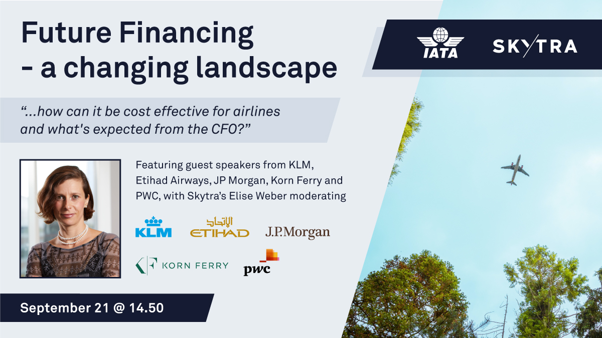 #Skytra CEO Elise Weber will  host a panel on the changing landscape of financing in aviation at the #IATA #WFS in Doha today. She will have guest speakers from <a href="/KLM/">KLM</a> <a href="/etihad/">Etihad Airways</a> <a href="/jpmorgan/">J.P. Morgan</a> Korn Ferry and <a href="/PwC/">PwC</a>