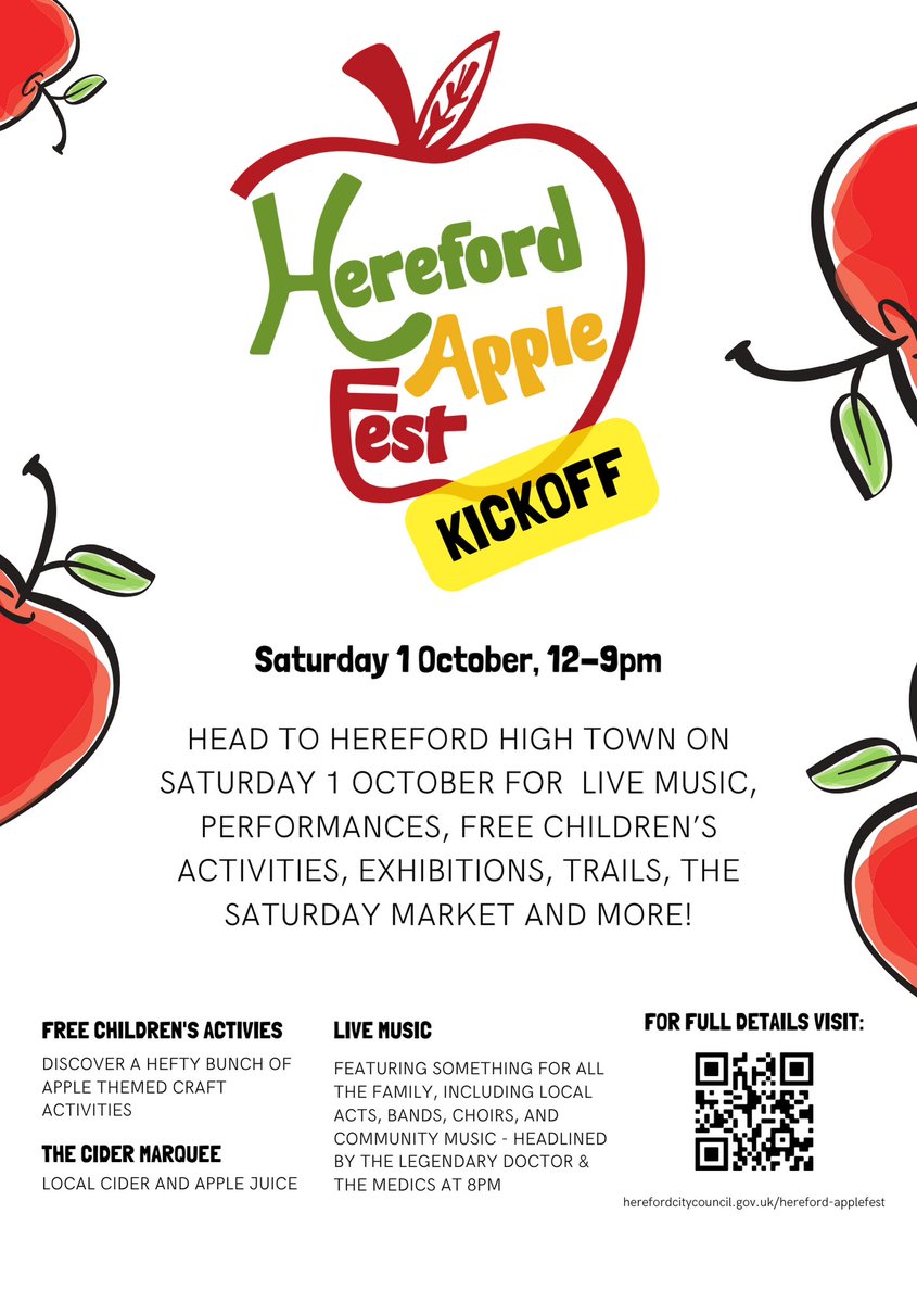 beeronthewye's tweet photo. We're so looking forward to Hereford Apple Fest which kicks off on the 1st October. We'll be in High Town with our fabulous cider &amp; juice bar. Do join us!
#beeronthewye #applefestival #hereford https://t.co/HdWikbAFPB