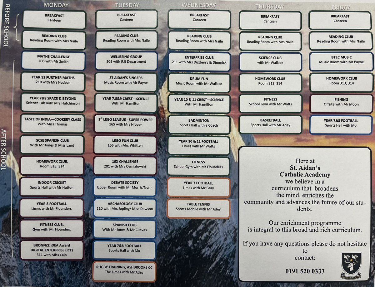 Don't miss out on any of the enrichment activities through cycle 1. Registration is now open! Use staca.schoolcloud.co.uk to sign your son up to any of the clubs. For more information about the registration process, use... view.officeapps.live.com/op/view.aspx?s… @St_Aidans_RC