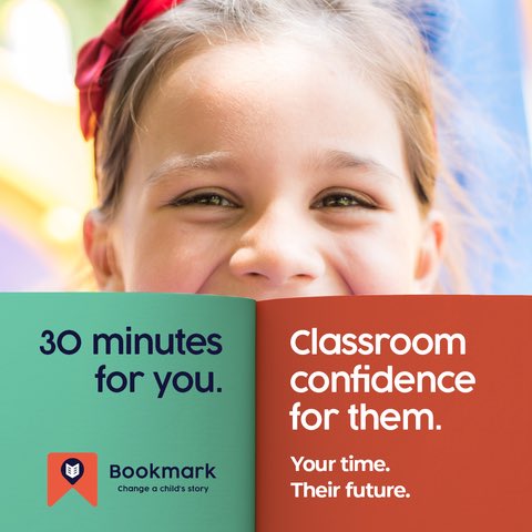 EmilyJ_Bookmark's tweet photo. 30 minutes, twice a week, is all it takes to change a child’s story.1 in 4 children leave primary school unable to read well & @BookmarkCharity wants to change this.We need volunteers to help children to build their reading skills & confidence. Apply here: https://t.co/i8c8SaTiU2 https://t.co/1EOw4vf1wv