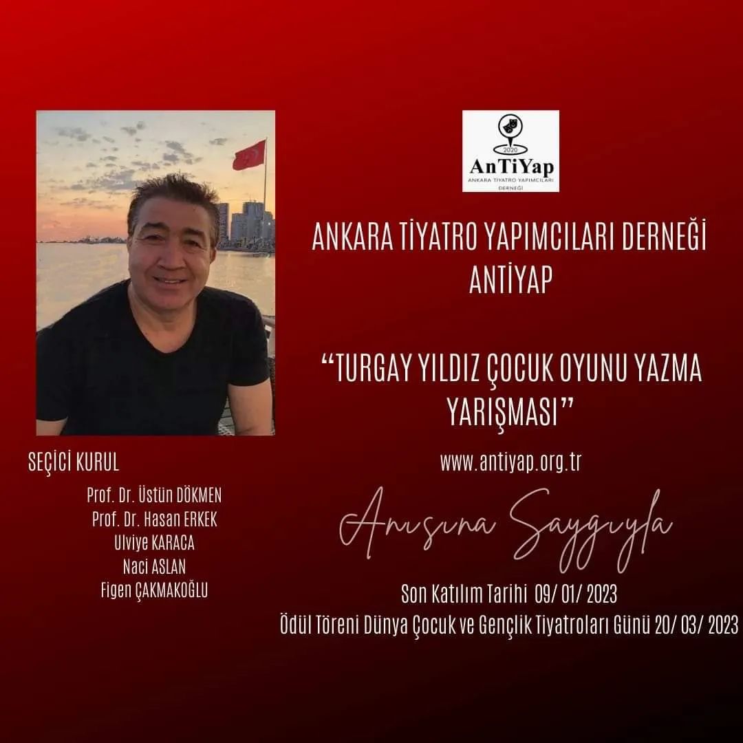 Antiyap06's tweet photo. 💖AnTiYap Turgay Yıldız Çocuk Oyunu Yazım Yarışması💖
Çocuk tiyatrosuna değerli katkıları olan Turgay Yıldız, çocuk tiyatrosuna katkı vermeye devam ediyor. Katılım koşulları için https://t.co/gmTaKGITOa adresinden bilgi edinebilirsiniz.
Son katılım 9 Ocak 2023
#TurgayYıldız https://t.co/WkQJIdvVFk