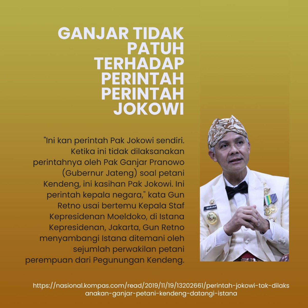 Ini kan perintah pak Jokowi sendiri tapi tidak dilaksanakan oleh GP. Pantes warga Kendeng pada protes... Masih mau dukung??? 🤔 amp.kompas.com/nasional/read/…