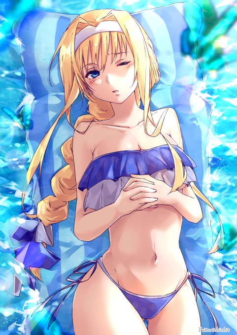 水着アリスさん、描き描き#sao_anime 