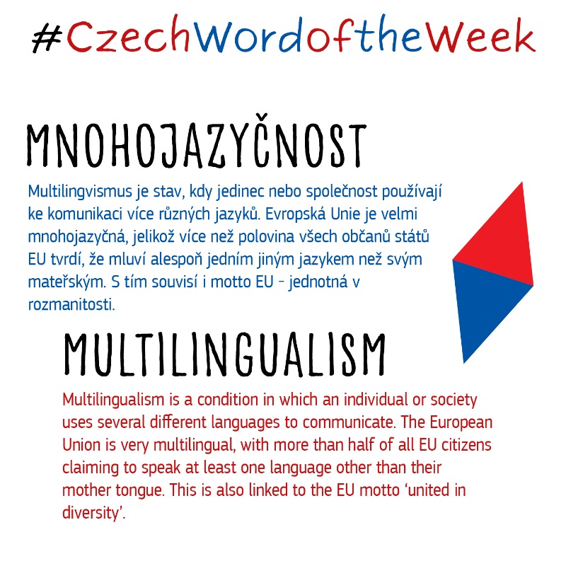 EUInterpreters's tweet photo. 🌍🗣️ #mnohojazyčnost is the next word of our #CzechWordOfTheWeek series.
The #EuropeanDayOfLanguages is on the 26th of September.
🇨🇿 Join us each Wednesday to learn a new word in Czech and next Monday to celebrate #EuropeanDayOfLanguages
#CZPRES
@CZECHIAinEU
@EU2022_CZ