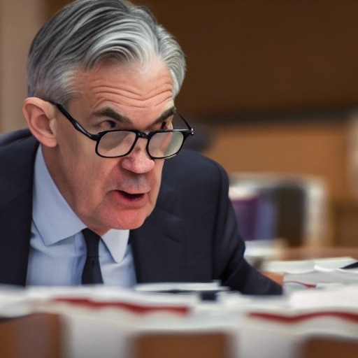Asked my AI tool to create a picture of Jerome Powell announcing the rate hike. Result seems pretty on point #FOMC