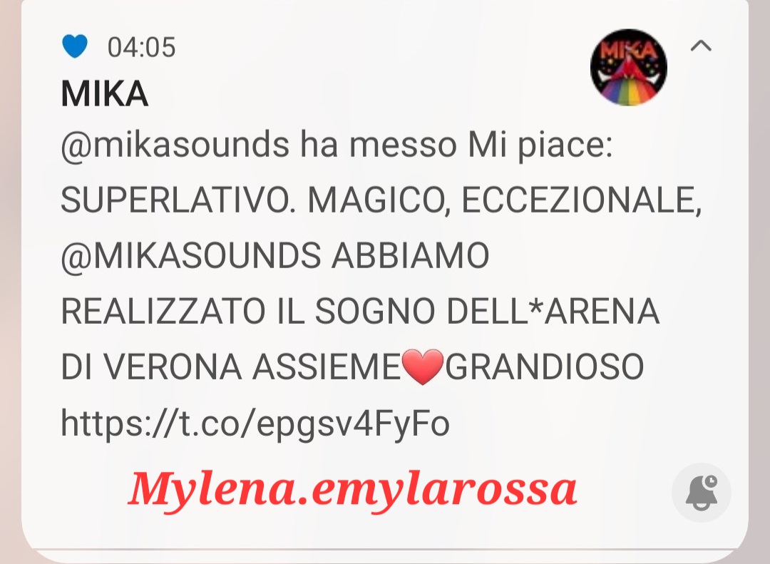 emilalarossa's tweet photo. @mikasounds il tuo mi piace la mattina dopo l* #ArenadiVerona come meraviglioso risveglio ancora nel Sogno💫🥰💫 #Mika #Mikasounds ✨️🎹✨️ https://t.co/LOAhHkytPJ
