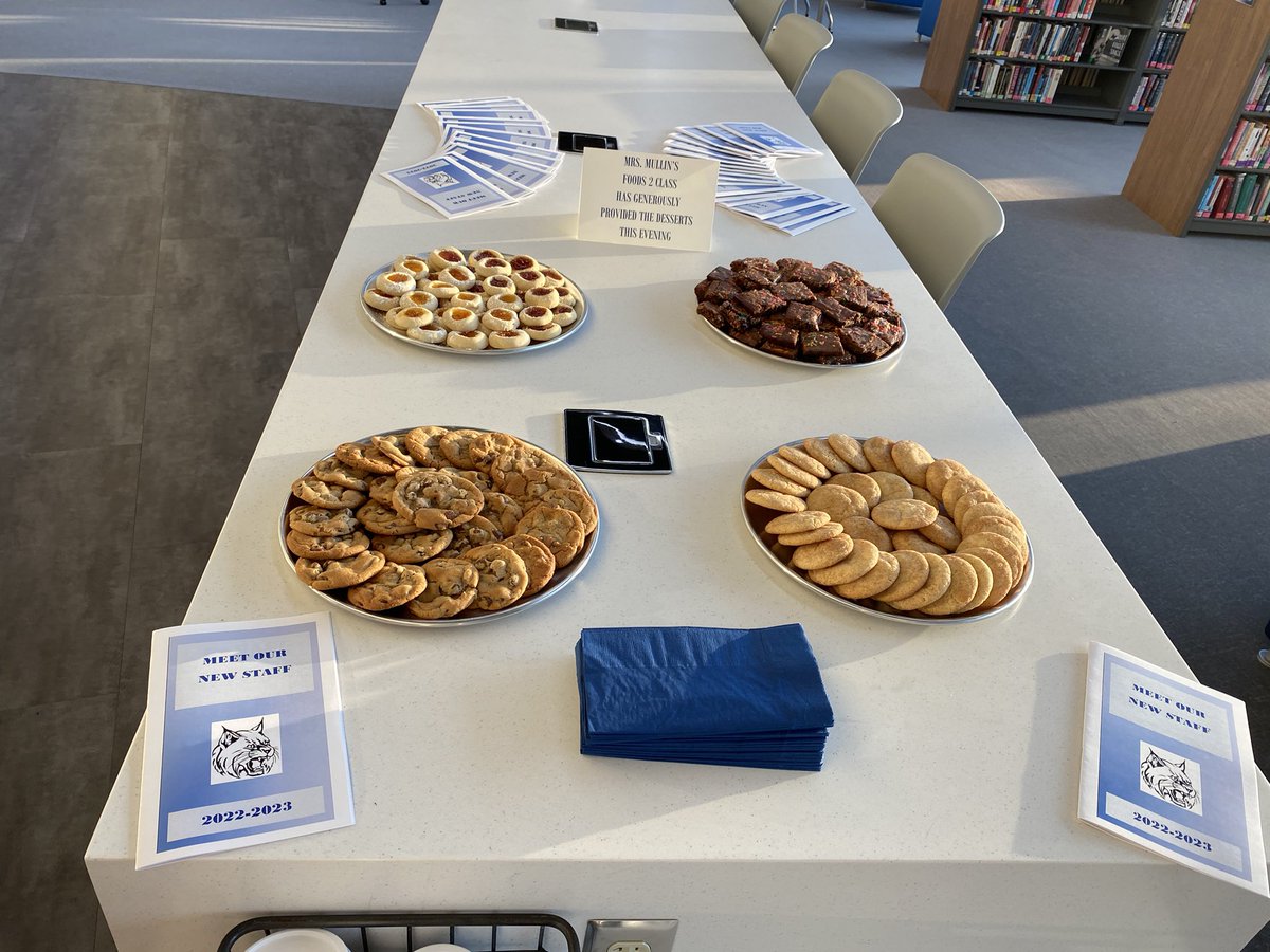 TomcatHR's tweet photo. Dessert with the Board and new staff members last night. Thanks for the tasty treats, @MrsMullins_WeGo and Foods 2! #WeAreWeGo https://t.co/rWHLC5bBvQ