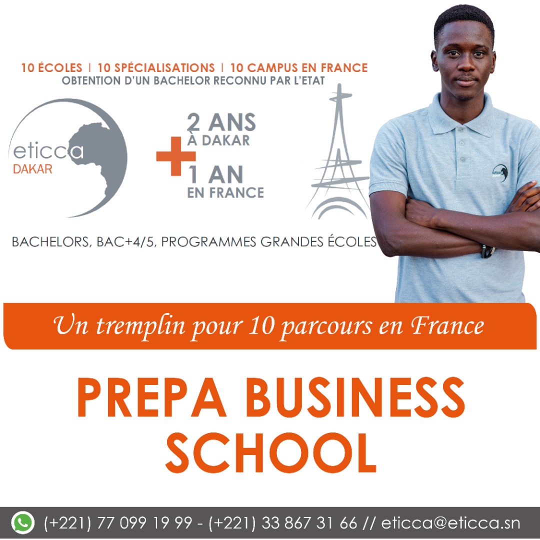 EticcaDakar's tweet photo. [#prepa] La Prépa est un programme sur 2 ans qui prépare  à l’intégration d’une 3ème année de spécialisation en France dans les métiers du commerce, de la gestion, de la compta, des rh, du tourisme, de l’environnement et de l’agrobusiness, des relations internationales... https://t.co/QYSF3mu4lM