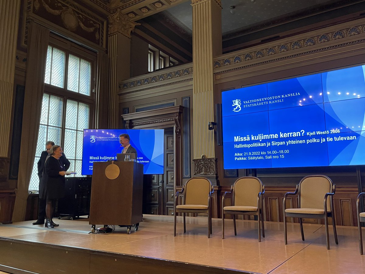 Inspiration for us all <a href="/SirpaKekkonen/">Sirpa Kekkonen</a> , leaving the Prime Ministers Office after 40+ year career of developing Finnish public administration - thank you Sirpa! cc @vnteas <a href="/pirettonurist/">Piret Tõnurist</a> <a href="/HoKatju/">Katju Holkeri</a> <a href="/juhaleppanen/">Juha Leppänen</a> et al et al