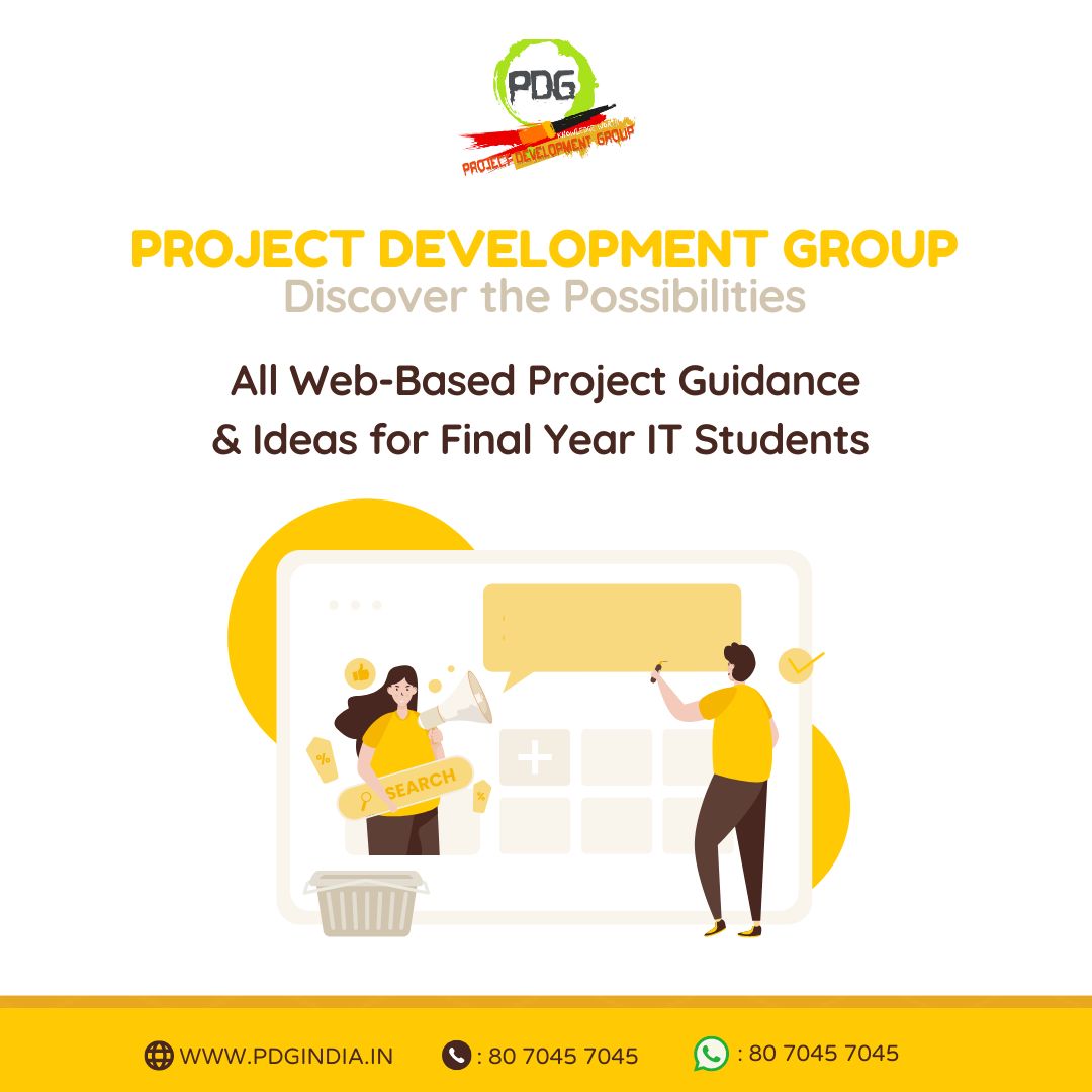 pdgindia2009's tweet image. "All Web-Based Project Guidance & Ideas for Final Year IT Students"
Project Development Group
Contact Us – 8070457045
pdgindia.in
#CSE #artificialintelligenceprojectdevelopment #Computerscience #project #BE #ME #computerandITprojectdevelopment #IEEE #MTech #projects