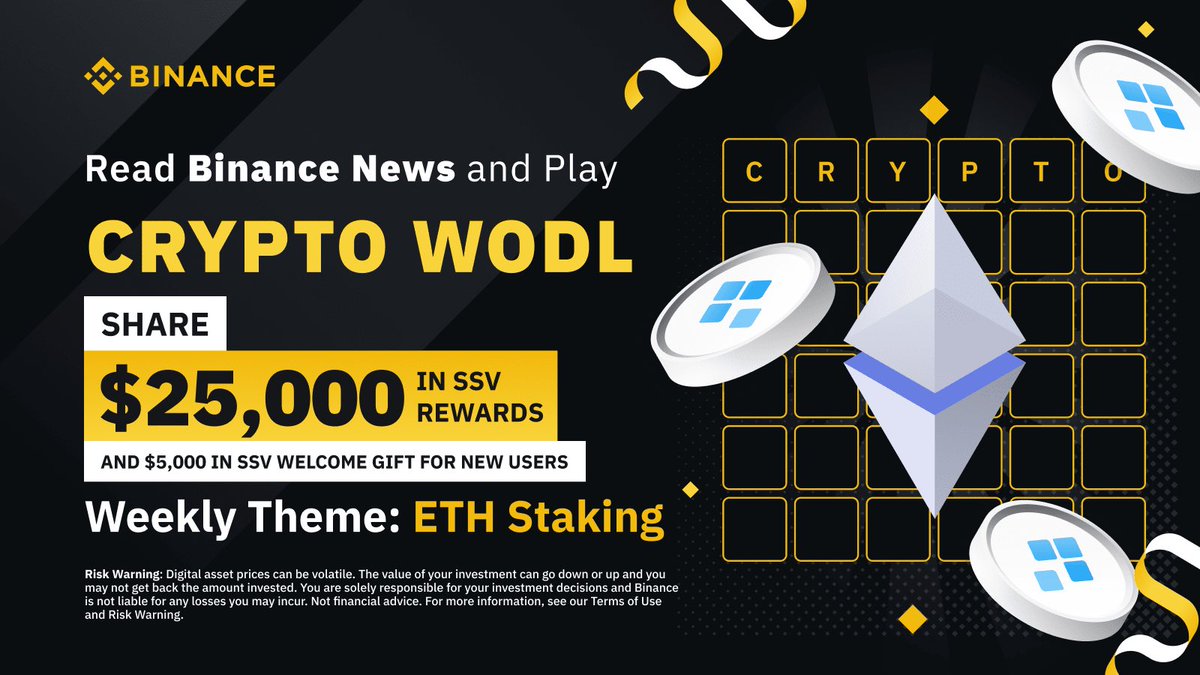 Read Binance News and Play WODL to Share $25,000 in SSV Token Vouchers, With Additional $5,000 in SSV Welcome Gift for New Users! safu.im/wyXQoMlD