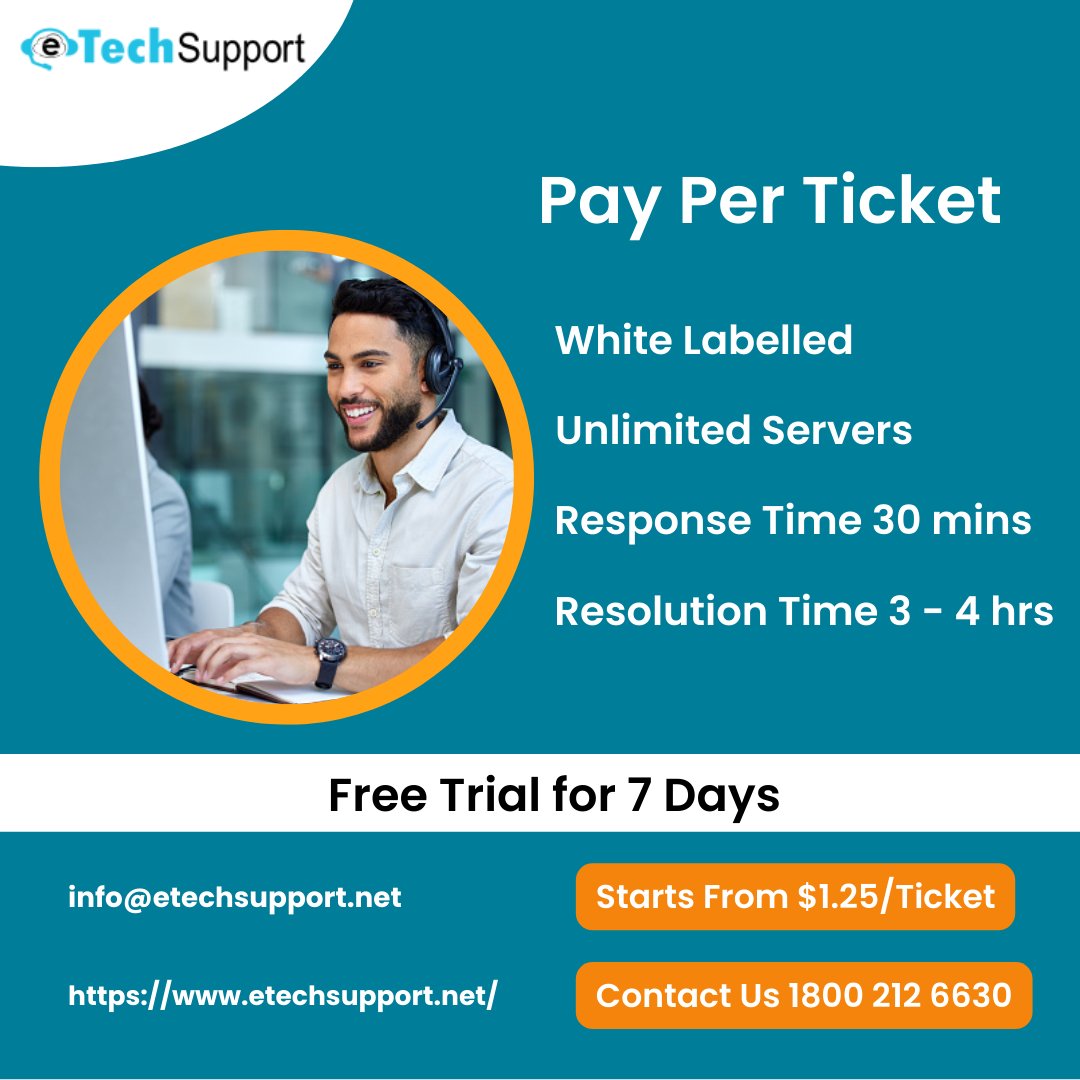 Get Pay Per Ticket now and enjoy a wide range of services for just $1.25.
.
.
.
Visit: etechsupport.net/pay-per-ticket/
#outsourcedhostingsupport #servermanagement #servermonitoring #cpanelsupport #linuxsupport #techsupport #payperticket #cpanelmanage #webhostingsupport