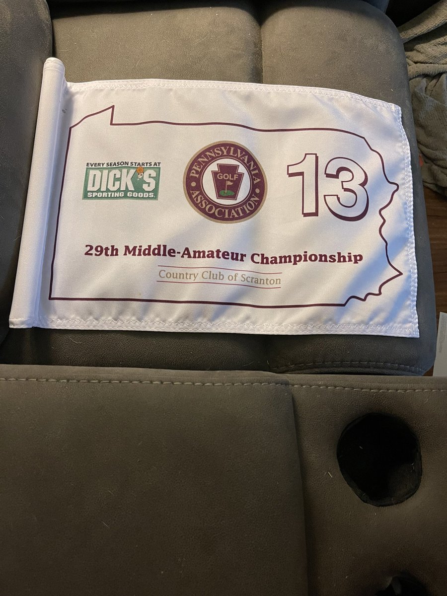 cbetham's tweet photo. This is the 13th hole flag from @CCScranton Corey finished in 13th place in #PAGOLF Mid Am #golfmom #amateurgolf @GAofPhilly @stdavids1897 @dickssportingss https://t.co/yQ6g5D1Bg4