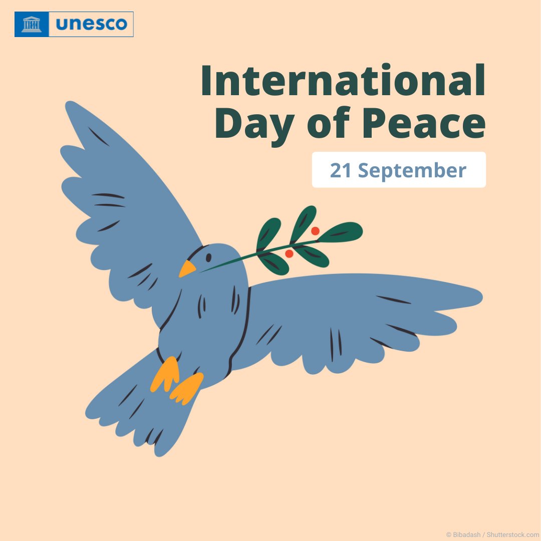 UNESCO's tweet photo. International #PeaceDay 🕊️ is an opportunity for people across the 🌍 to promote intercultural dialogue.

#WeNeedToTalk to each other to accept our diversity, find peaceful solutions &amp; share our hopes for a better world.

Join us to make it happen: https://t.co/efnRcF8Rrs https://t.co/Ux3gvGewKX
