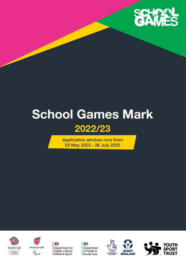 The School Games Mark Criteria for 2022/23 is now live.

The next window will run from 03 May - 26 July 2023; be sure you familiarise yourself with the criteria to begin planning for your School Games Mark application. View now: yourschoolgames.com/app/news/1550/