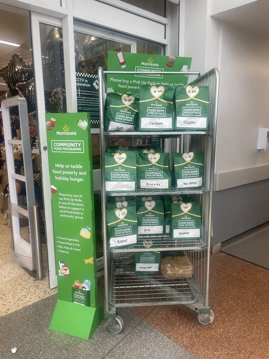 Just nipped into Morrisons for a sandwich, and isn’t this a good idea? Would never normally have the time/think to buy something for the food bank, but I did when it’s just by the door like that.