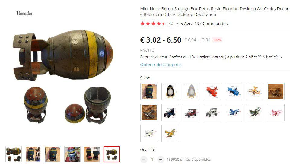 LLP_Le_Vrai's tweet photo. #LCI fait monter la sauce et présente les petites bombes nucléaires tactiques #MiniNukes. Problème ? Les images sont tirées du jeu vidéo #Fallout4. On peut d’ailleurs trouver les objets de collection du jeu sur le site AliExpress. Encore du grand journalisme parisien… 
#FakeNews https://t.co/YlpH3HO60l
