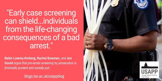 LSEUSAblog's tweet photo. Pre-arrest screening by prosecutors is financially prudent and socially just write @lowreykinberg @rachelannbowman and @gouldjonb https://t.co/6WBP1Lp6IR https://t.co/Z1vinfi76o