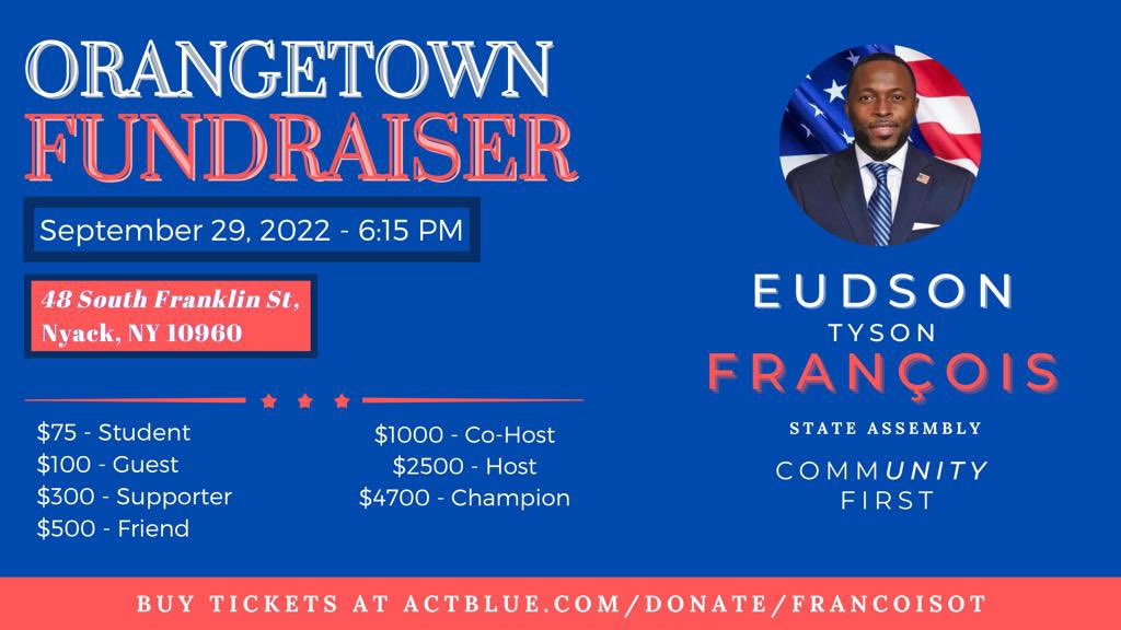 Eudson_Francois's tweet photo. Did you miss out on our campaign kickoff fundraiser, or did you just have a great time and want to come out again?
#TeamFrancois will be at XHouse in Nyack next Thursday night at 6:15 pm! We would love to see everyone there.
🎟️ Buy tickets at https://t.co/M7bgcy1QIt https://t.co/mbCM0NH7Vd