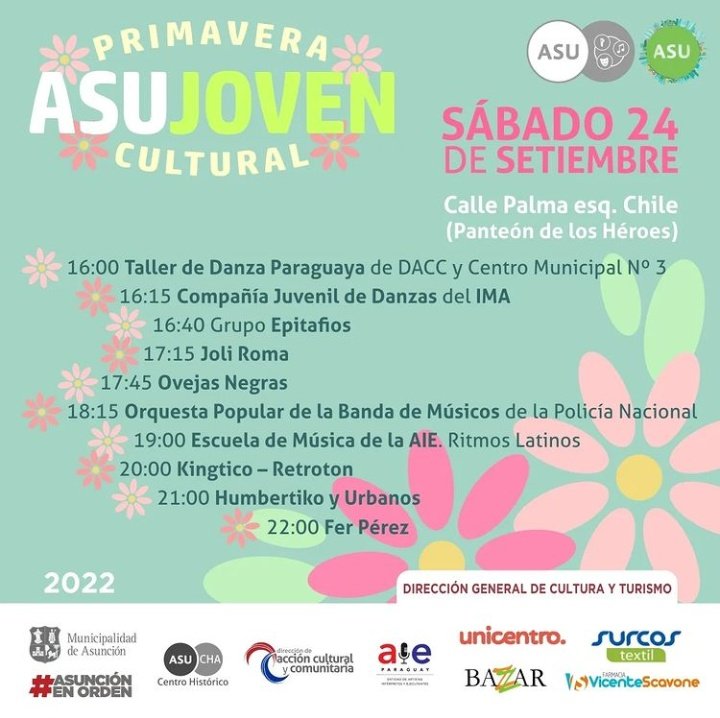 Primavera cultural frente al Panteón de los Héroes este 24/09 🎉 te dejamos los horarios 👇🏻