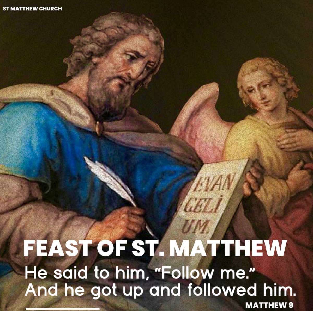 Happy Feast of St. Matthew! When Jesus first saw Matthew &amp; said, “Follow me,” Matthew immediately left his job &amp; became one of his Apostles. God has a purpose &amp; call for each of our lives. May our response be like Matthew to follow Jesus with enthusiasm and obedience. #StMatthew