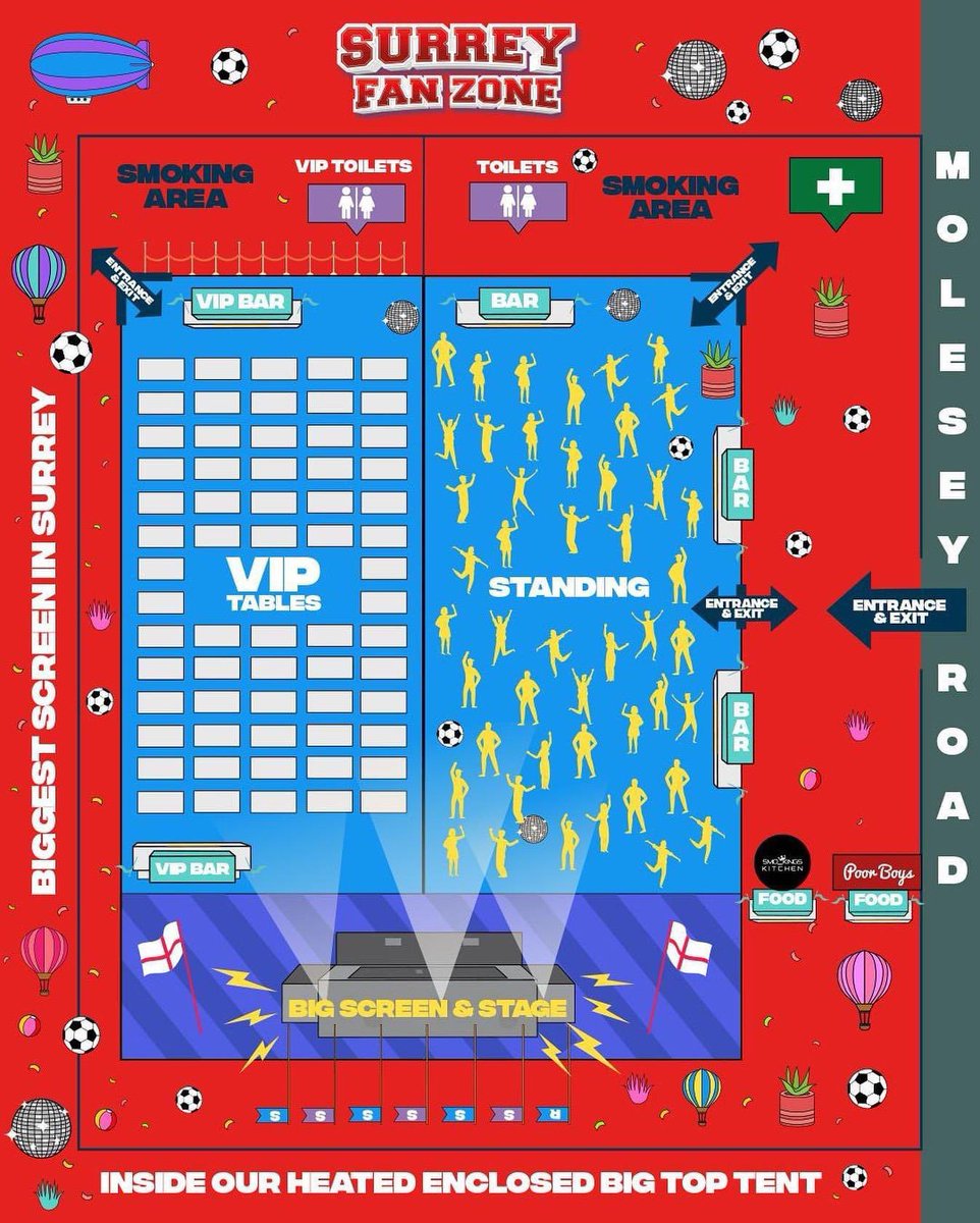 SurreyFanzone's tweet image. The map of our fanzone 

Unrivalled atmosphere live djs 

An experience like no other 

For all tickets and info below !!!

skiddle.com/g/surreyfanzon…
