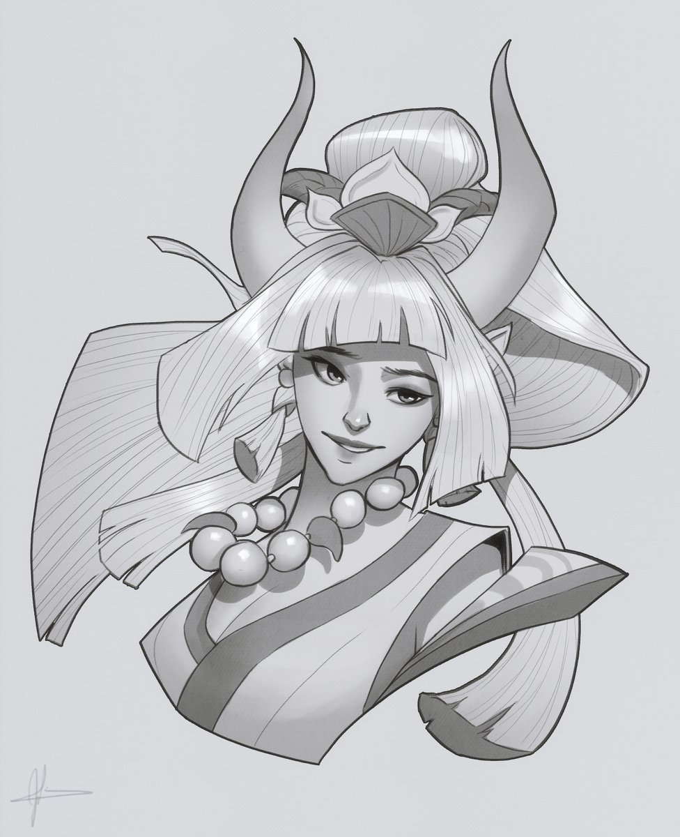「Spirit Blossom Syndra sketch! Her splash」|James P | RM PCDのイラスト
