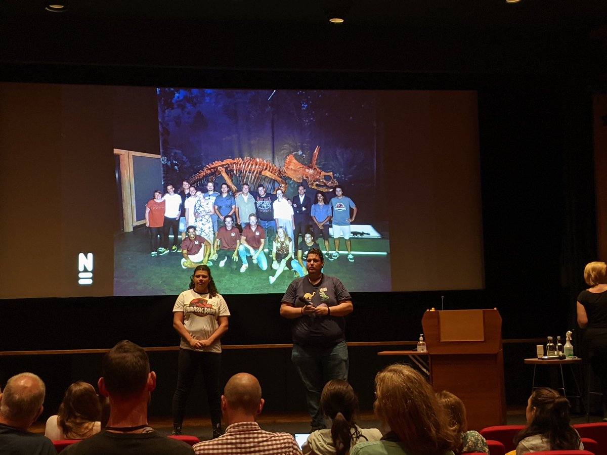 OriginalGCG's tweet photo. @YasminGrooters & @Martijn_Guliker from @museumnaturalis talking about the excavation, preservation, conservation & mounting of a Triceratops specimens & talking about their #SciComm in their lab.
#SPPC2022 https://t.co/Hq7O7DvF91