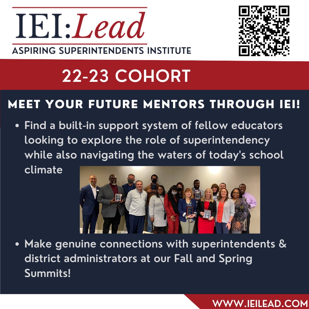 Are you ready to take the next step in becoming a superintendent? Join the #ieifamily in IEI: Lead! ieilead.com