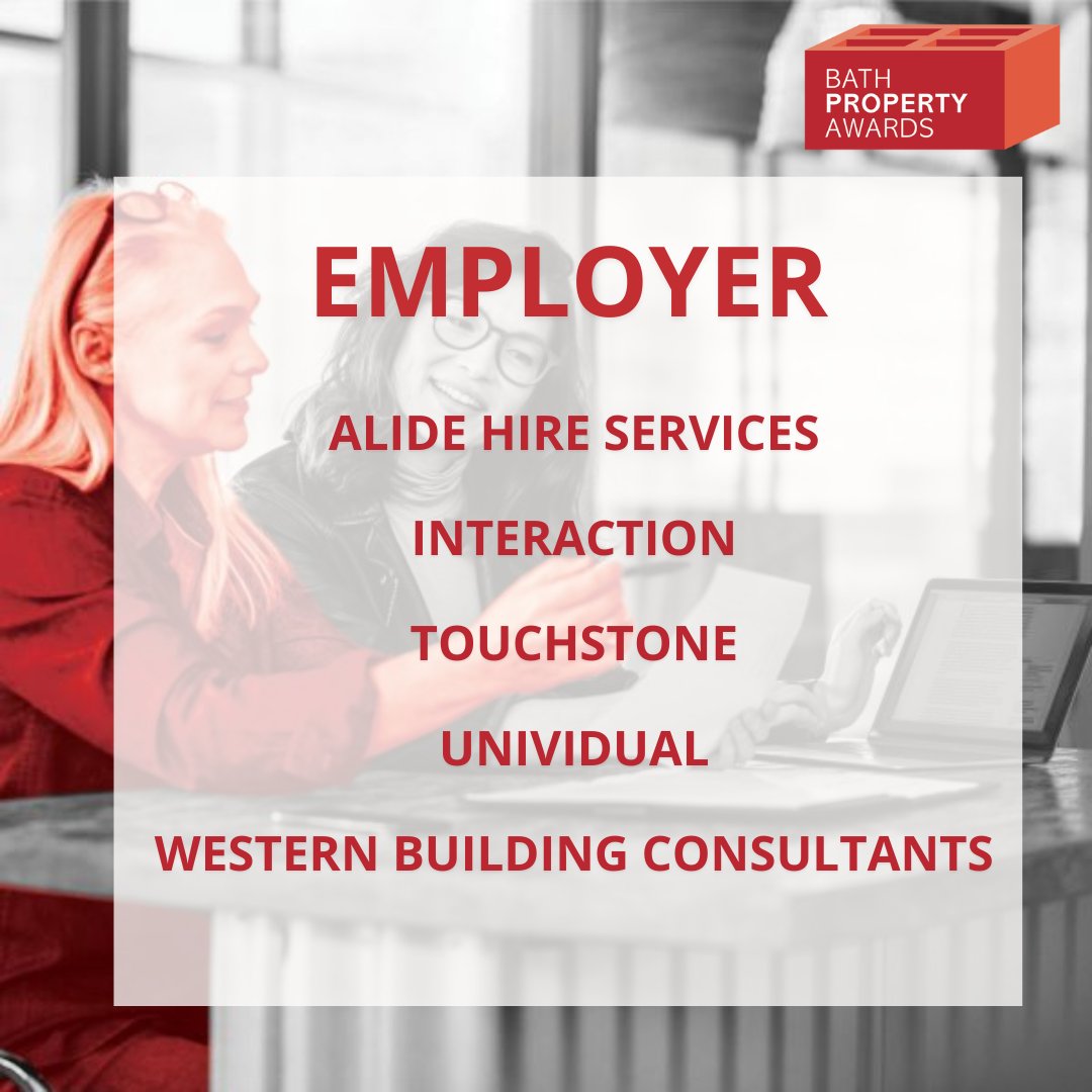 BathPropertyAwd's tweet photo. Our Employer Finalists are: @AlideHire, @InteractionLtd, @Touchstone_resi, @UnividualLtd and @westernbuilding. Congratulations! https://t.co/2SvbnJ7mGx