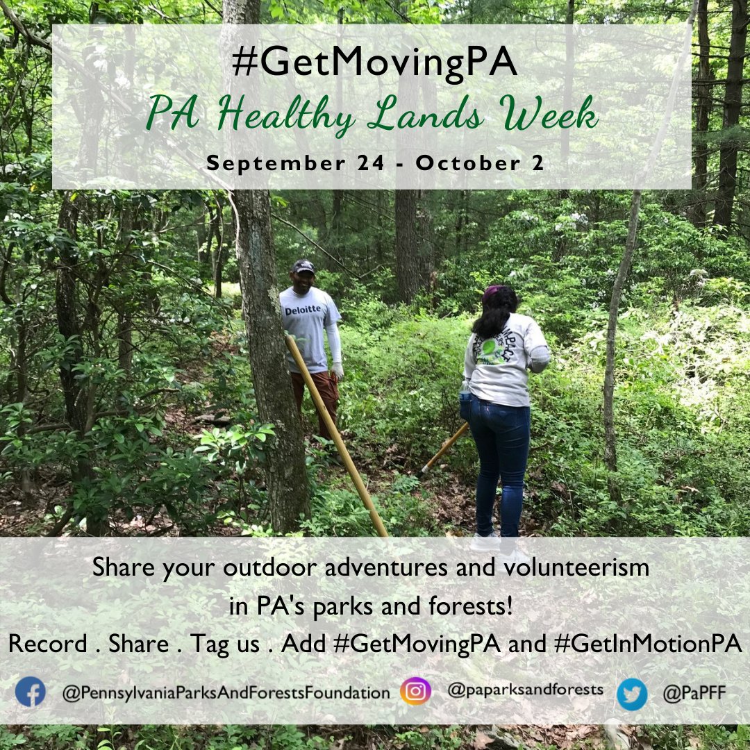 PaPFF's tweet photo. Celebrate the first-ever #PAHealthyLandsWeek (Sept 24 - Oct 2) by volunteering with a PPFF Friends Group!
To find events near you, visit: https://t.co/JadoHCC0Ia
#PaParksandForests #ProtectOurParksandForests #KeepPABeautiful @KeepPaBeautiful #volunteer https://t.co/f7PNRM64Ua