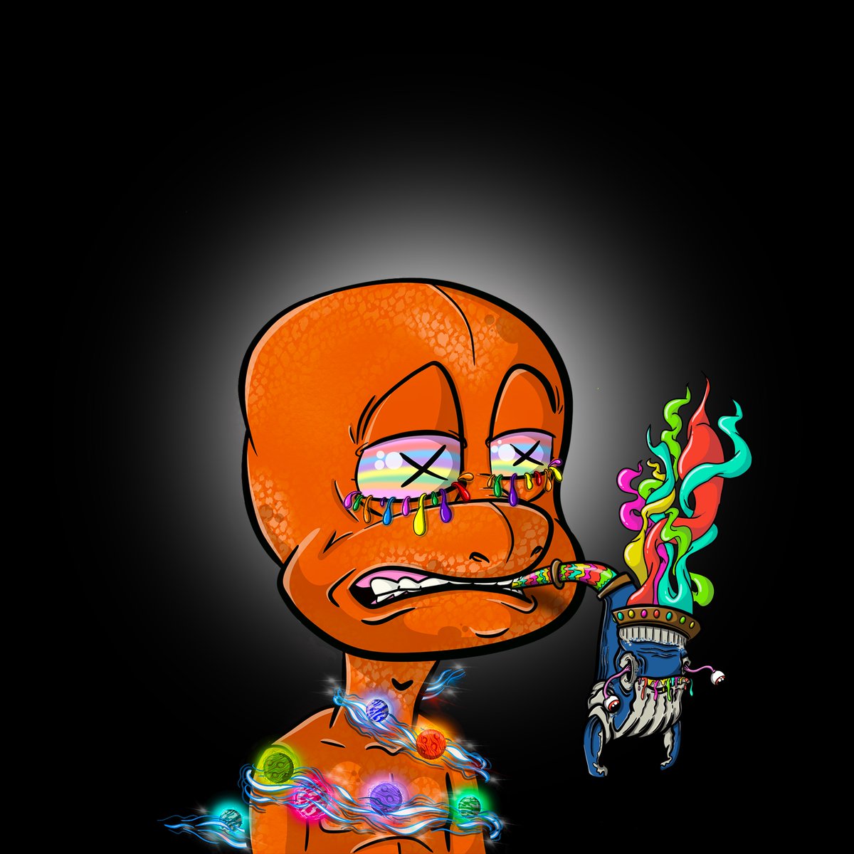 Shell Boy H719 has harvested a local herb on planet Balius.

A native population of humanoids are now addicted, and H719 has developed god-like traits while on a permanent trip.

Like + RT to join him for a chance at WL.

#ShellBoyz4Life #Solana #SolanaNFTs