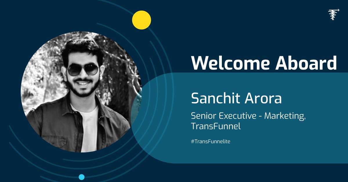 transfunnel's tweet photo. Welcoming Sanchit Arora to the TransFunnel family!
Now a proud TransFunnelite, Sanchit has joined us as Senior Executive - Marketing.
#transfunnel #TransFunnelite #newteammember #marketing #newjoinee #welcome #inbound #inboundmarketing https://t.co/DTqrB4LWZB