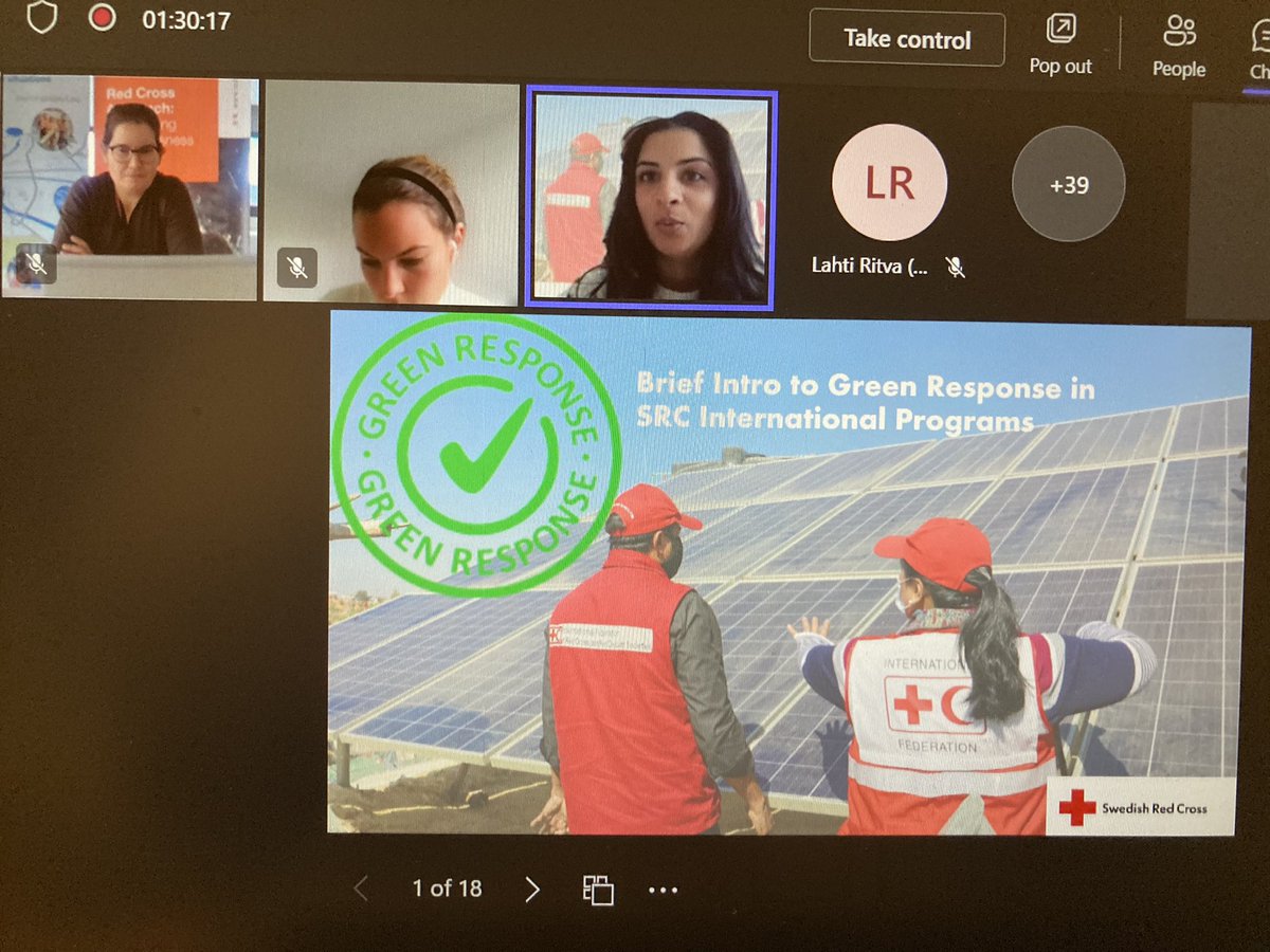 At <a href="/RedCrossEU/">RedCrossEU</a> workshop with new an old colleagues, such as <a href="/RodaKorset/">Svenska Röda Korset</a> Kanika Thakar, presenting on SRC and Green Response.