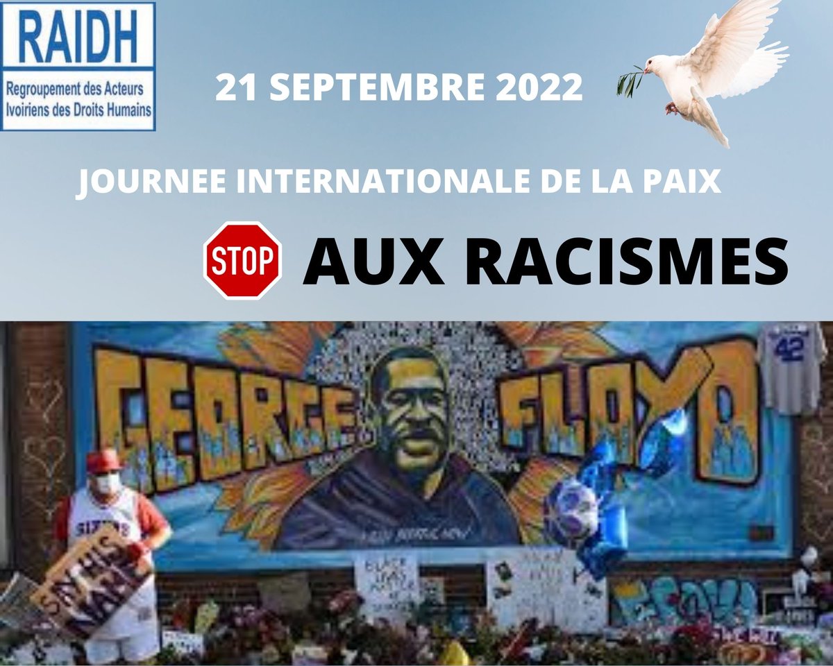 ongraidhci's tweet photo. Chaque année, la Journée internationale de la paix est célébrée dans le monde entier le 21 septembre.
Pour le thème de cette année, il sera bon de créer un monde dans lequel les gens sont traités de manière égale, quelle que soit leur race.
#racisme
#stopracism2022
#raidh https://t.co/gI95a8Li4s