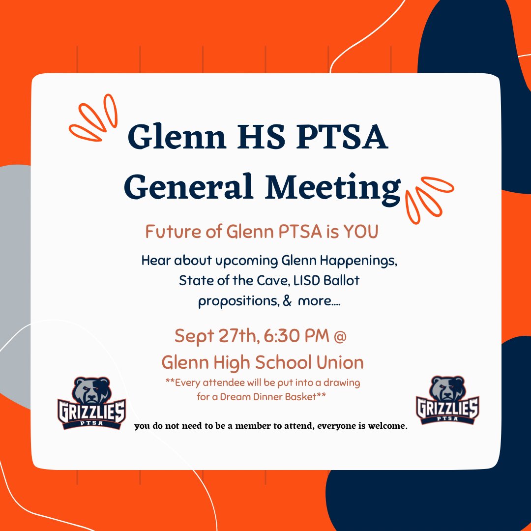 Save the date, Mark the Calendars & join us for the first meeting of the school year! We need your help planning & executing events or just come hear about the upcoming events! #BeInvolved #BeInTheKnow