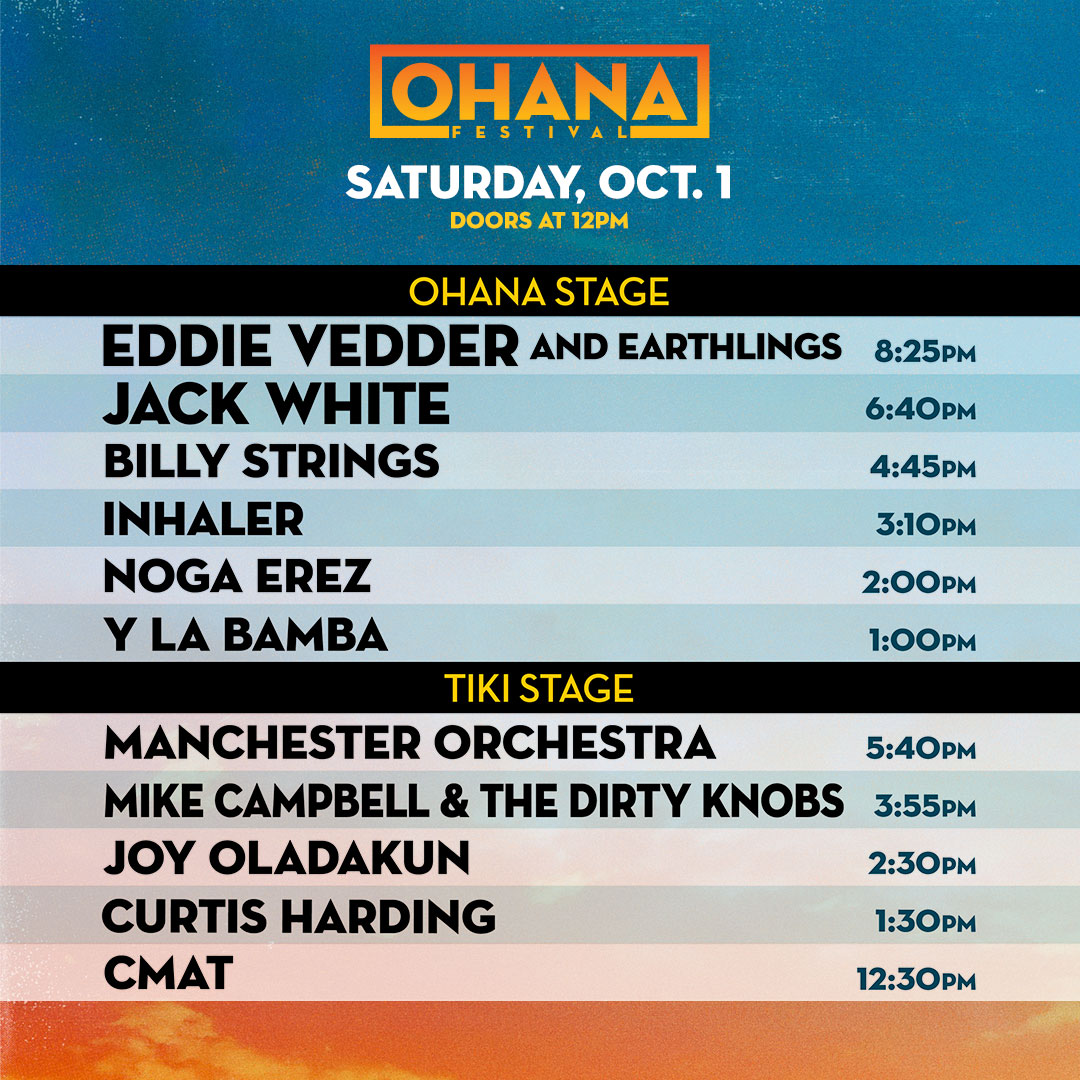 Ohana Festival schedule