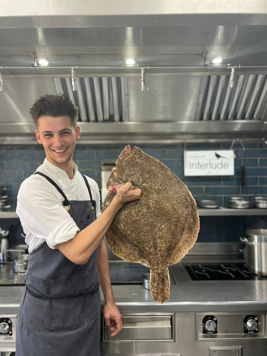InterludeSussex's tweet photo. Sussex Channel wild turbot🐟 

Paired with local asparagus, this dish is a truly fresh, local dish in every aspect.
.
.
.
#leonardsleegardens #restaurantinterlude #leonardsleehouse #fish #turbot #michelinstar @MichelinGuideUK @LeonardsleeG https://t.co/4PGJYNwFoj