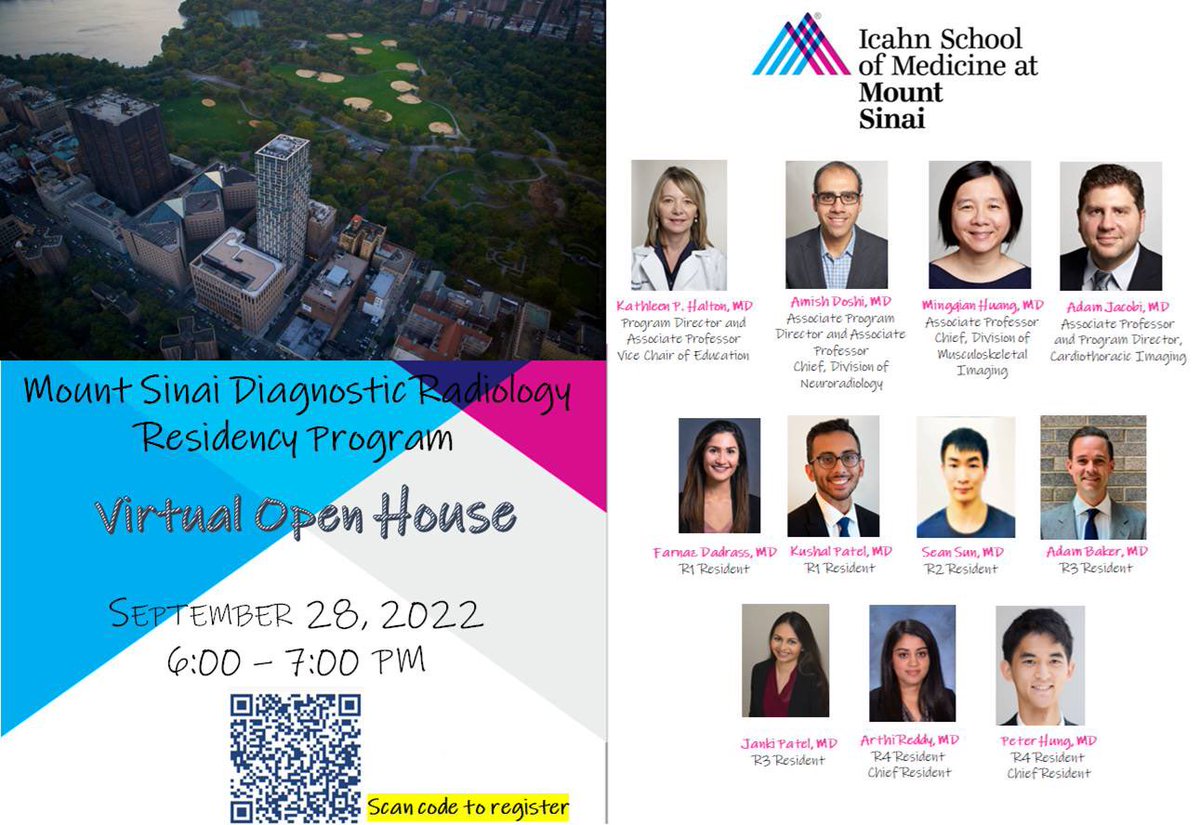 📢 Calling all diagnostic radiology applicants! We look forward to meeting you at our Virtual Open House next Wednesday, 9/28, from 6-7 PM EST! Please register below to learn more about our program 👇🏼:

#futureradres #whysinai