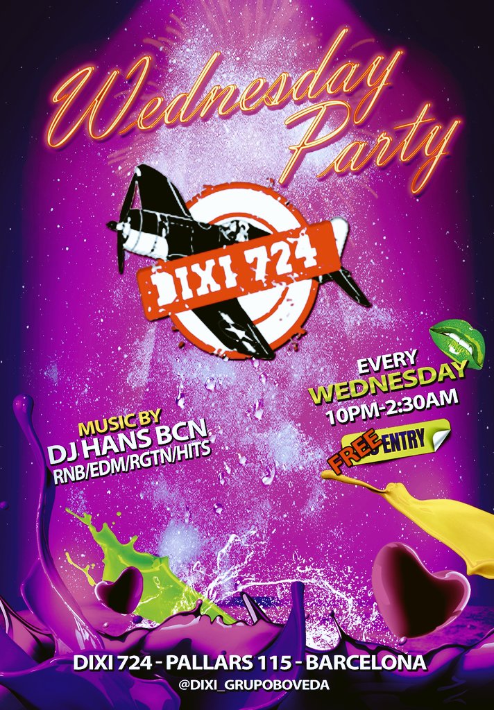 DJHANSBCN's tweet photo. Esta noche, de 22h a 2:30h 
En Dixi724 y luego ...

#dixi #dixi724 #edm #rnb #hits #barcelona #marina #miercoles #Wednesday #Party https://t.co/15mVLfVsv8