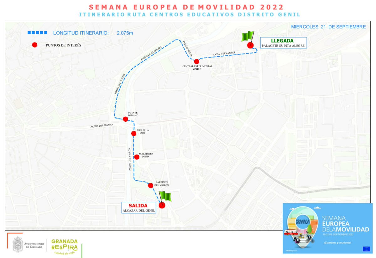 🚶🏼‍♀️🚶🏻 Ruta a pie Conoce tu barrio, para centros educativos del Distrito Genil. Con la colaboración de <a href="/AGIPGranada/">AGIP Granada</a>. movilidadgranada.com/articulo.php?i… #SEM2022 #mobilityweek