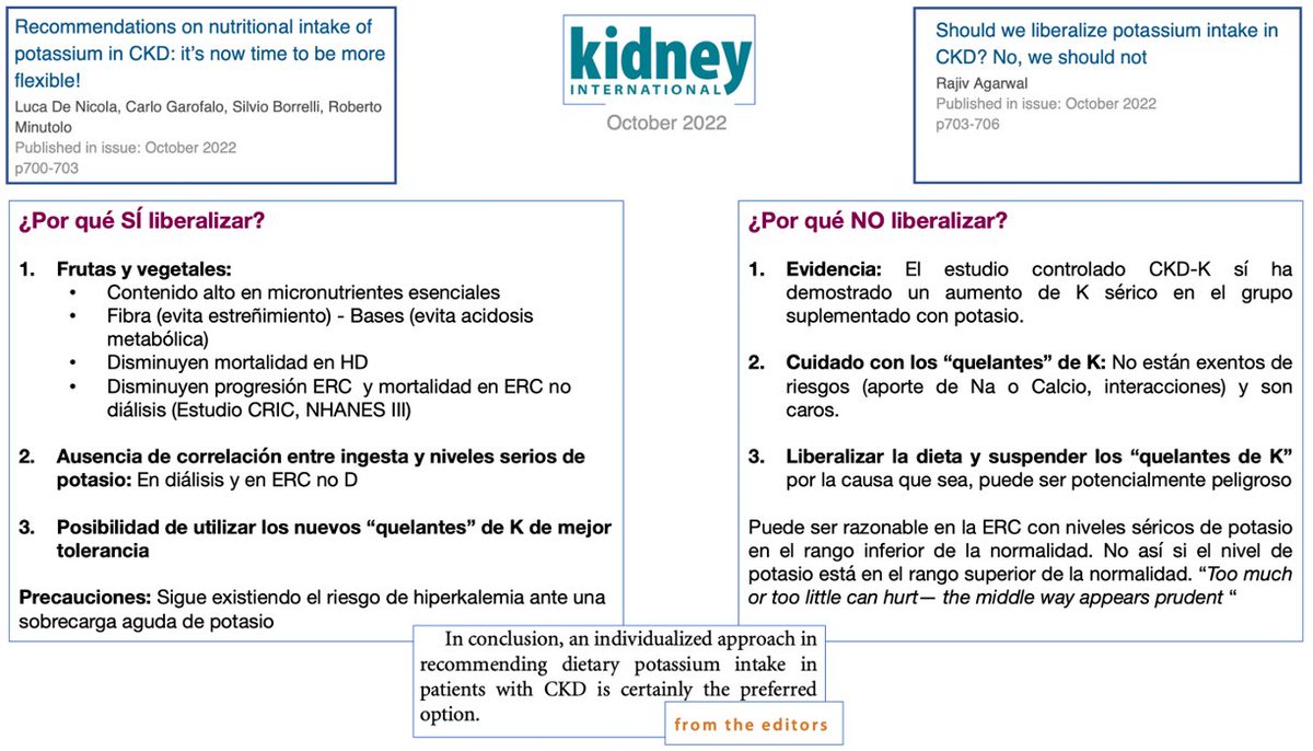 Roberto Alcazar (@ralcazara) on Twitter photo ¿Crees que es momento de liberalizar la dieta en K en la ERC? Interesantísima controversia en <a href="/Kidney_Int/">Kidney International</a> . Pro: doi.org/10.1016/j.kint… Contra: doi.org/10.1016/j.kint… . Como en tantas otras cosas, en la prudencia está la virtud. <a href="/SOMANEorg/">Sociedad Madrileña de Nefrología (SOMANE)</a> <a href="/SENefrologia/">S.E.N. Nefrología</a> #Nefro_8_01 ¿Crees que es momento de liberalizar la dieta en K en la ERC? Interesantísima controversia en <a href="/Kidney_Int/">Kidney International</a> . Pro: doi.org/10.1016/j.kint… Contra: doi.org/10.1016/j.kint… . Como en tantas otras cosas, en la prudencia está la virtud. <a href="/SOMANEorg/">Sociedad Madrileña de Nefrología (SOMANE)</a> <a href="/SENefrologia/">S.E.N. Nefrología</a> #Nefro_8_01