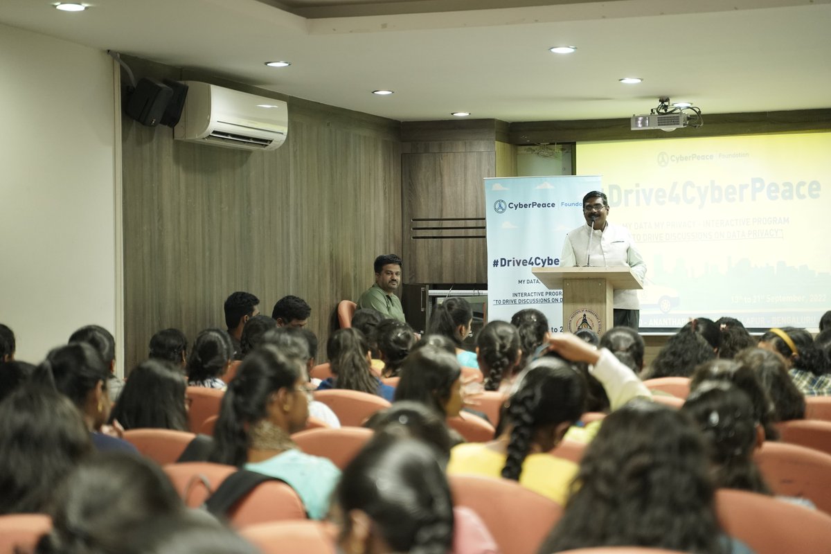 cyberpeacengo's tweet photo. Another engaging #Drive4CyberPeace session conducted at @simssoundarya, #Bengaluru. To see this extraordinary enthusiasm and listen to the students' insights on #DataPrivacy is absolutely incredible.
#CyberPeace☮️ #CyberSecurity #DataPrivacy https://t.co/C63xcRa7Et