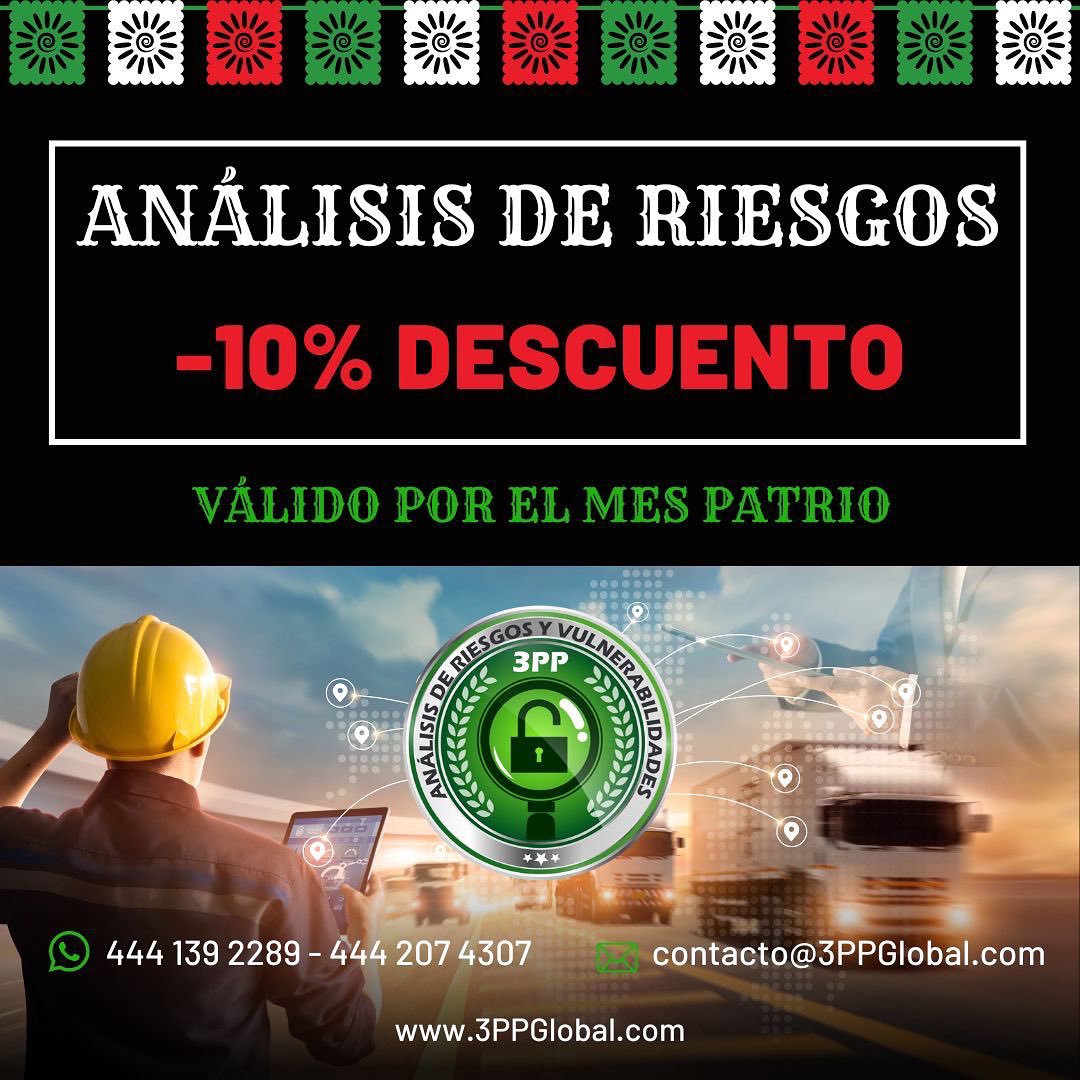 3ppScp's tweet photo. 💥Recuerda que durante el mes de septiembre obtienes un 10% de descuento comprando este servicio

➡️ https://t.co/MQVvpbYtS6

#3PP #ThirdPartnerProfessional #AnalisisDeRiesgos #GestionDeRiesgos #EvaluacionDelRiesgo #MatrizDeRiesgo #ISO31000 #5PasosCTPAT #CadenaDeSuministros https://t.co/ysXs0vukEl