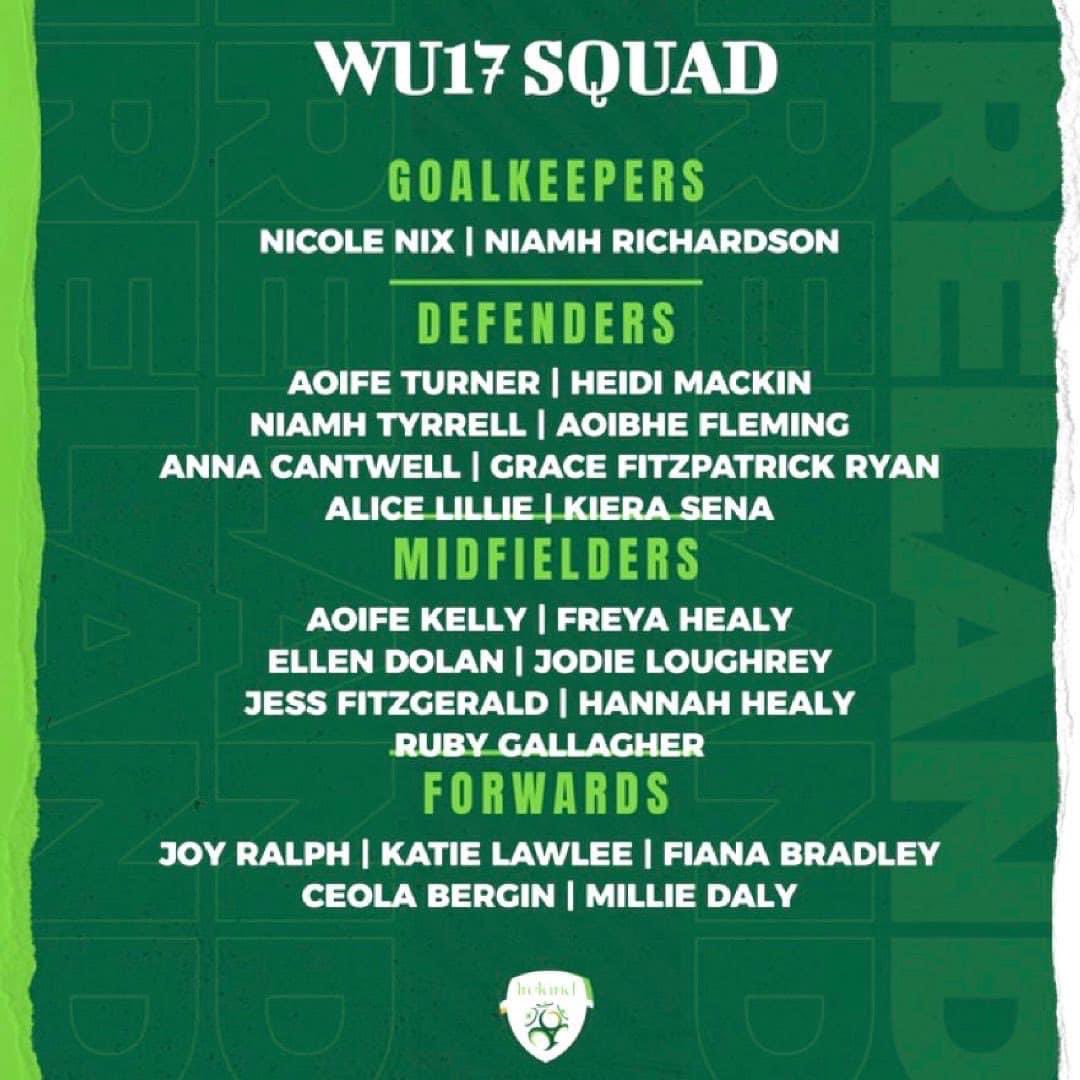 avenueseery's tweet photo. Congratulations to our 2️⃣ Offaly players selected in the @FAIreland WU17’s. ☘️
Ellen Dolan - @MucklaghC 
Millie Daly - Killeigh Soccer Club
A special mention to the grassroots clubs and mentioned above and their coaches that gave these girls the platform to play and love the game https://t.co/IRrTSdEpKl