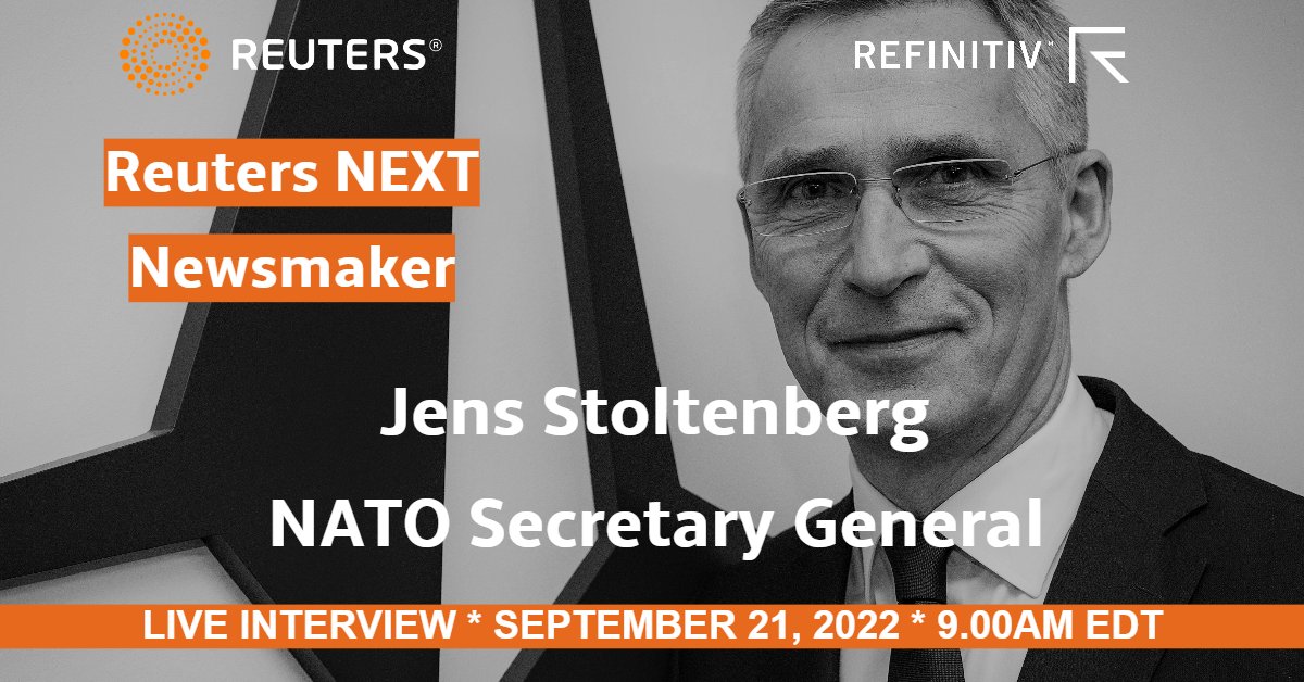 Last chance to RSVP: Join us at 9 am ET for a virtual @Reuters Newsmaker with @NATO Secretary Genera...