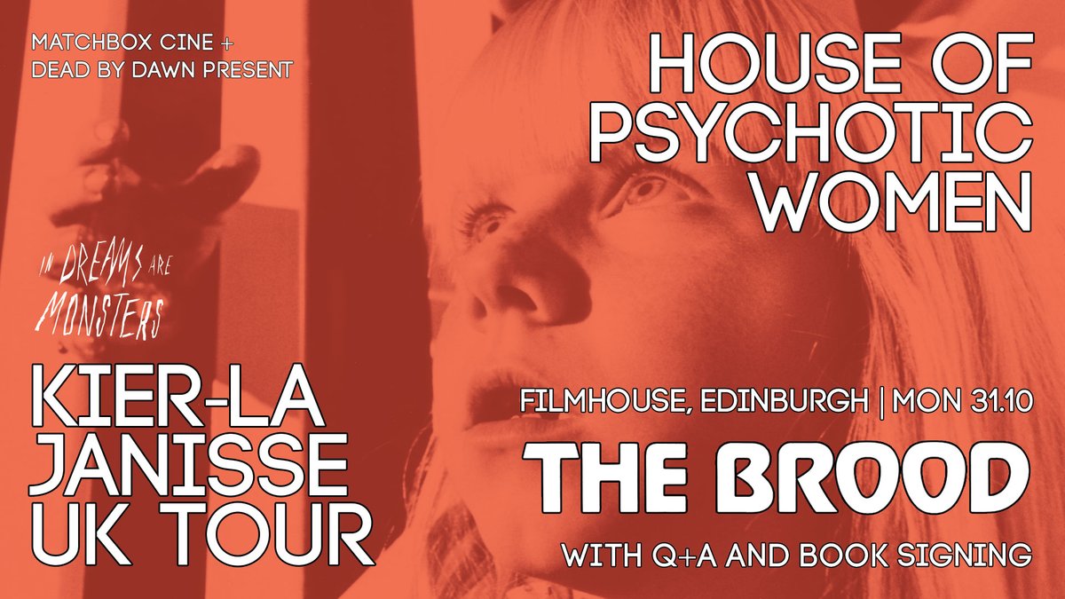 deadbydawnfest's tweet photo. We’re thrilled to be welcoming @bigsmashkierla back to @Filmhouse this Halloween to celebrate the new edition of HOUSE OF PSYCHOTIC WOMEN with a screening of Cronenberg’s THE BROOD in conjunction with @MatchboxCine details here: https://t.co/o0OCzlTjXb https://t.co/V77GX62dDk