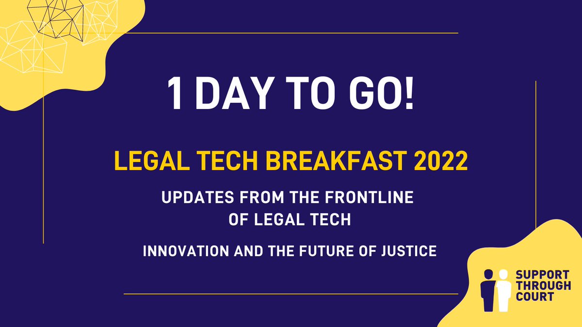 SupportTCourt's tweet photo. 🚨Our virtual Legal Tech Breakfast is TOMORROW!🚨Join us and our expert panel to discuss key updates from the frontline of Legal Tech - don't miss out - get your tickets here - https://t.co/idxkntMHeh https://t.co/SR3LD4zjBw